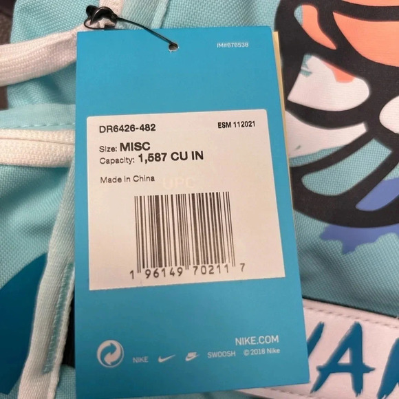 Catalina NIKE Freestyle Backpack 26L Unisex Light Blue Butterfly Back to School - Picture 15 of 16